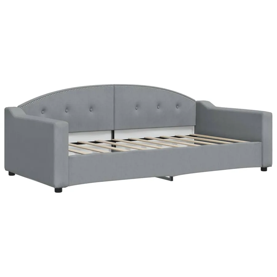 Lit de repos sans matelas gris clair 90x190 cm tissu - 2