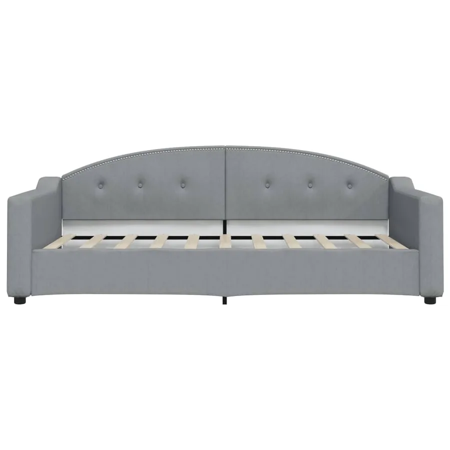 Lit de repos sans matelas gris clair 90x190 cm tissu - 3
