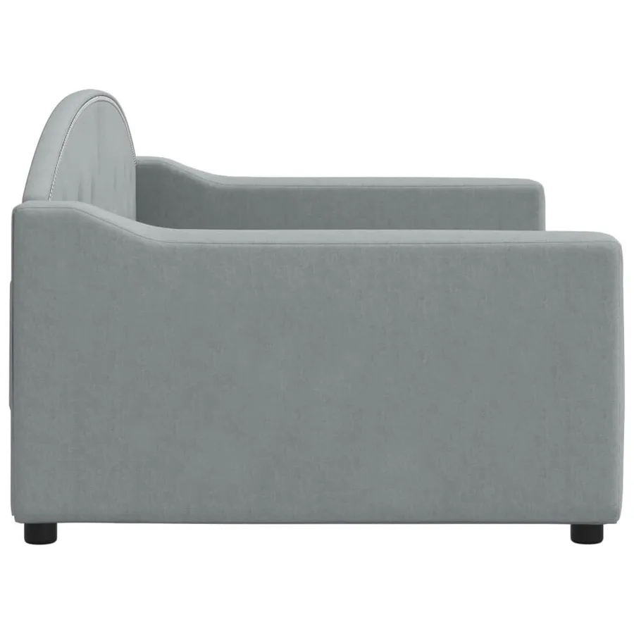 Lit de repos sans matelas gris clair 90x190 cm tissu - 4