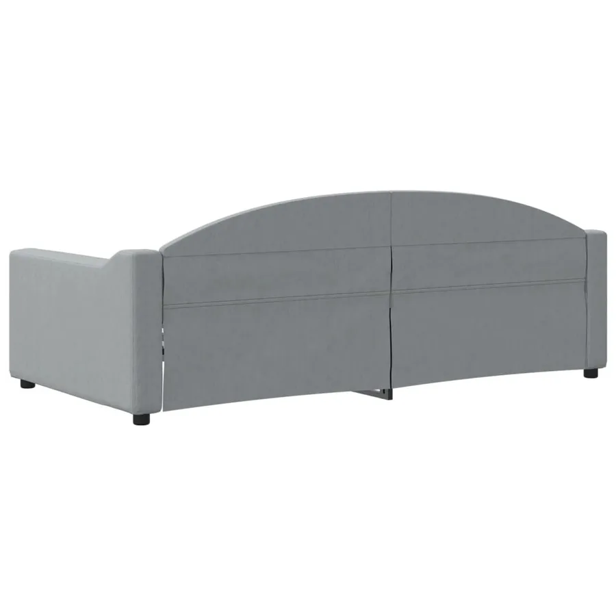 Lit de repos sans matelas gris clair 90x190 cm tissu - 5