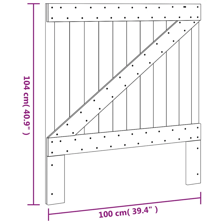Tête de lit 100x104 cm bois massif de pin - 7