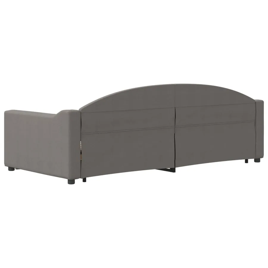 Lit de jour avec gigogne sans matelas taupe 90x200 cm - 5