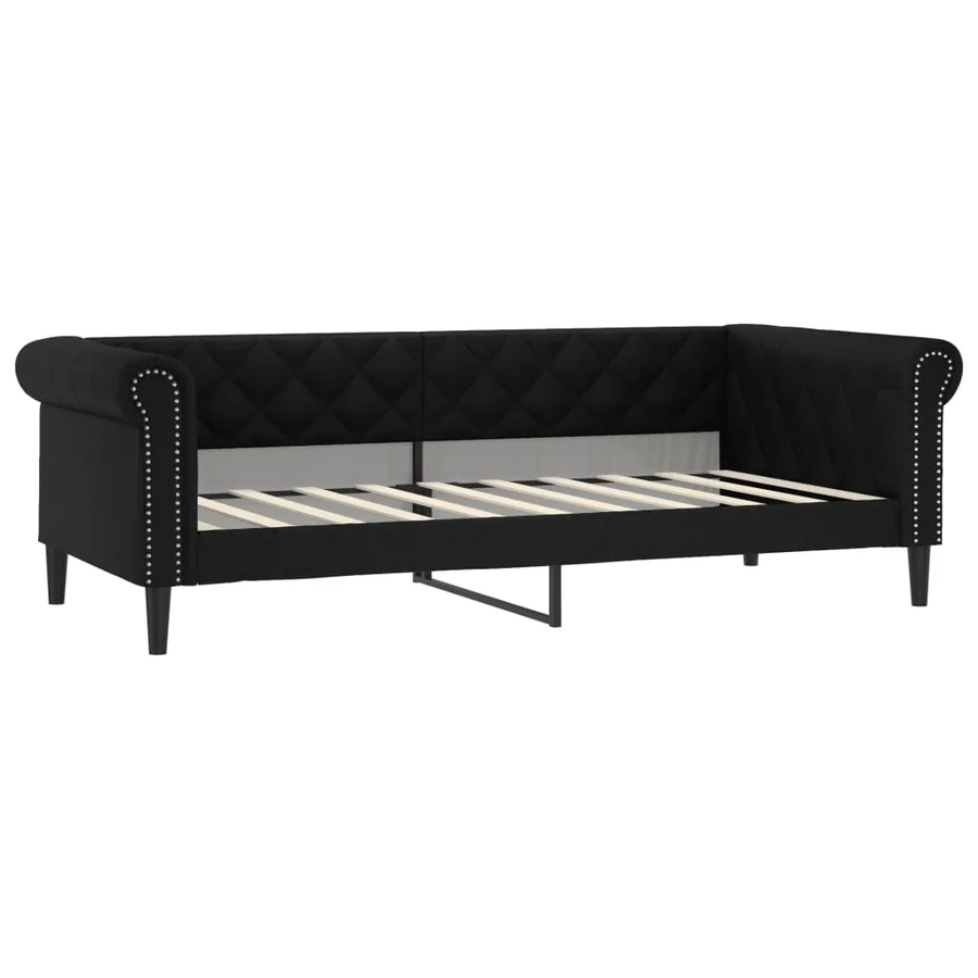 Lit de jour sans matelas noir 90x190 cm similicuir - 2