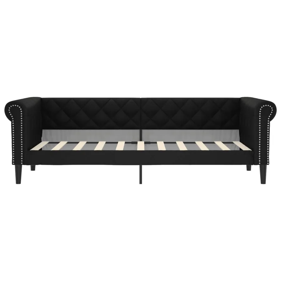 Lit de jour sans matelas noir 90x190 cm similicuir - 3