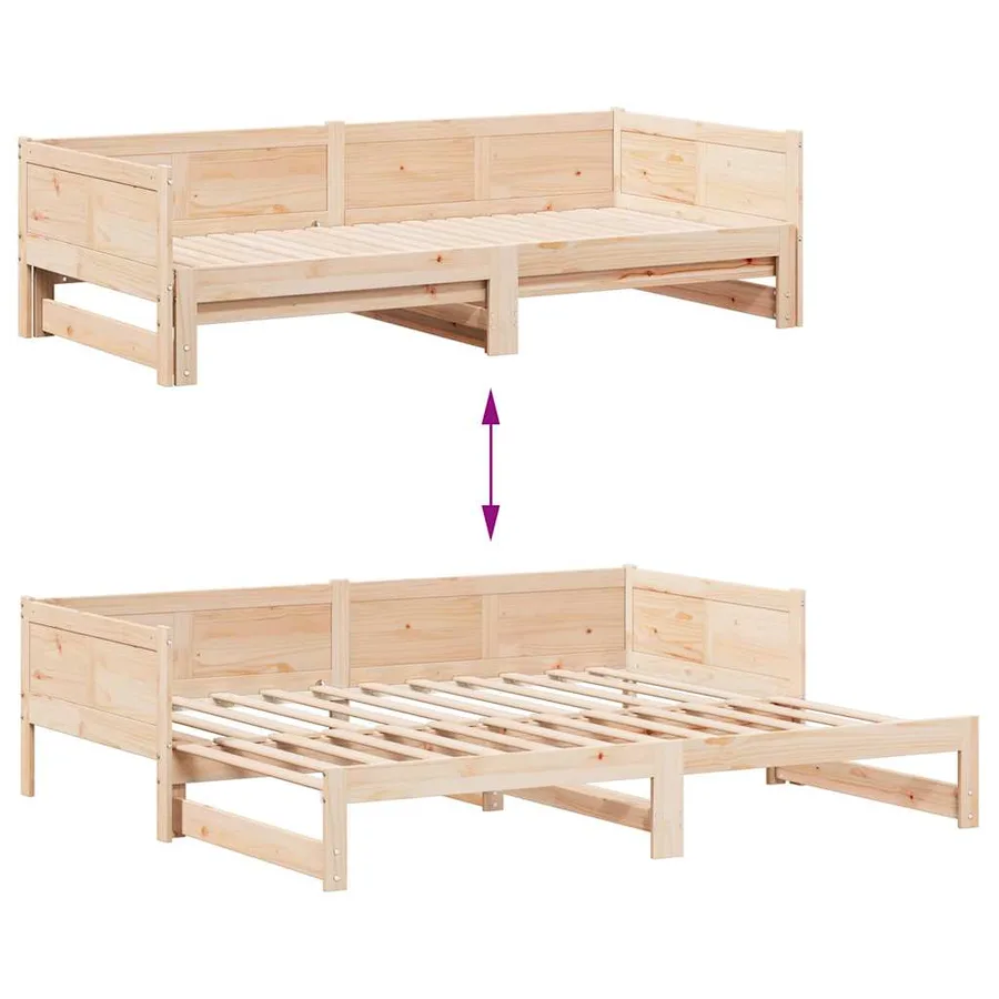 Lit Pull-out de Jour Marron 203,5 x 184 x 56,5 cm - 11