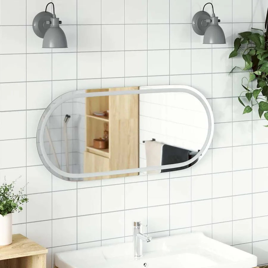 Miroir de salle de bain à LED 100x45 cm ovale