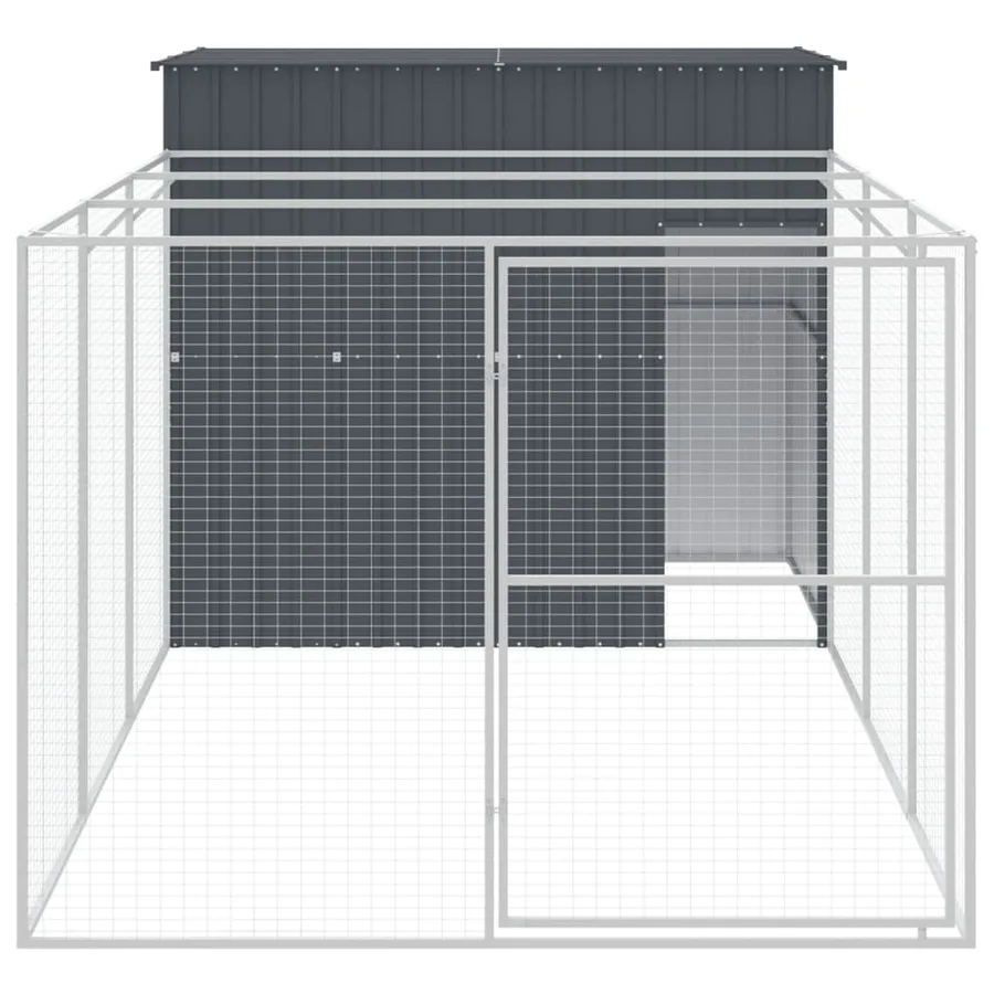 Niche pour chien avec cour anthracite 214x457x181 cm - 3