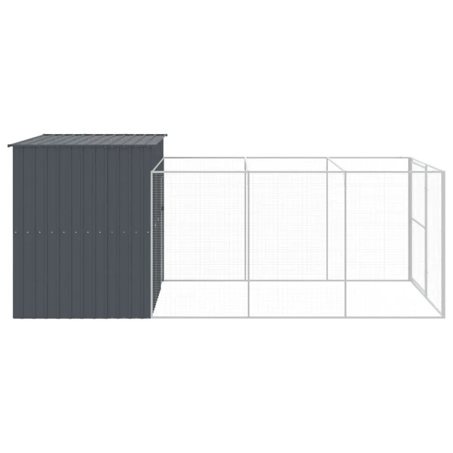 Niche pour chien avec cour anthracite 214x457x181 cm - 4
