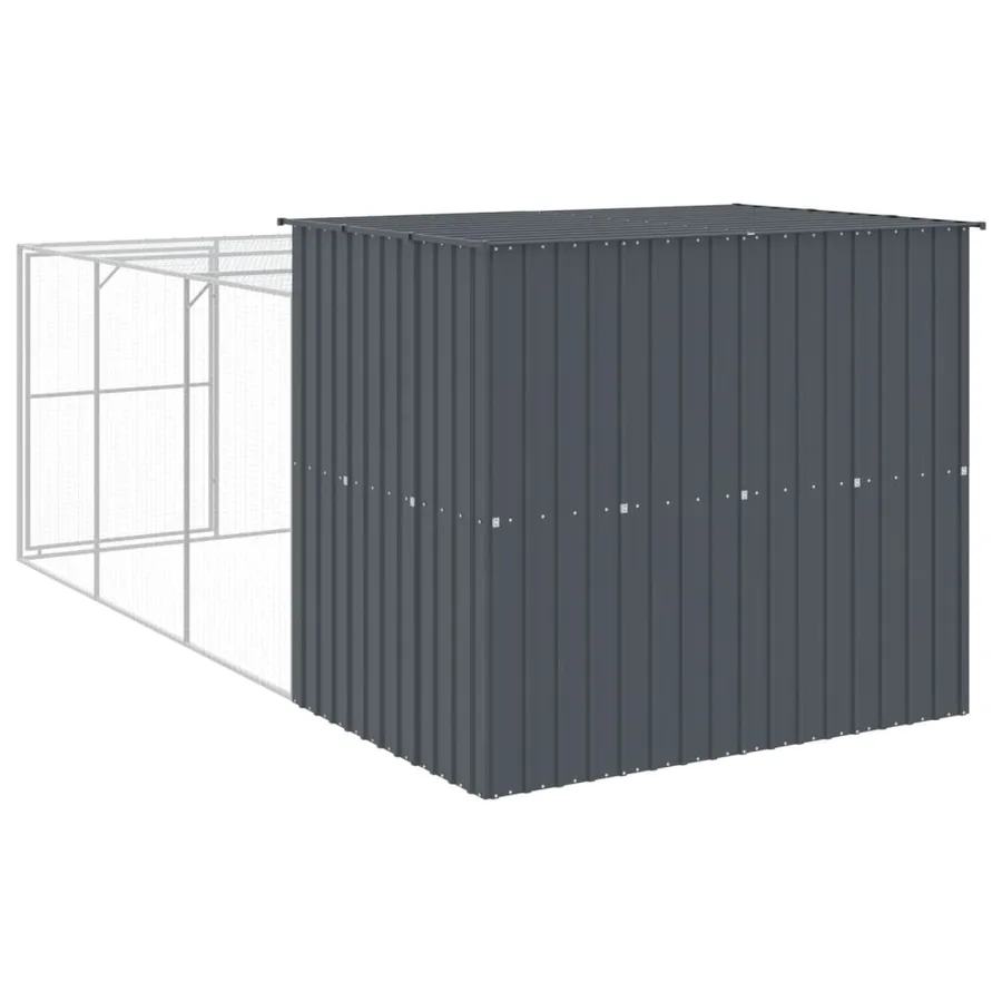 Niche pour chien avec cour anthracite 214x457x181 cm - 5