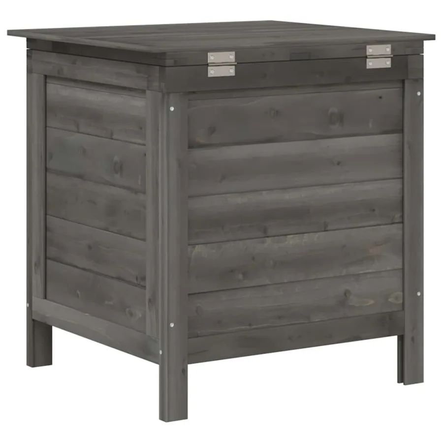 Boîte de rangement de jardin anthracite bois massif de sapin - 6