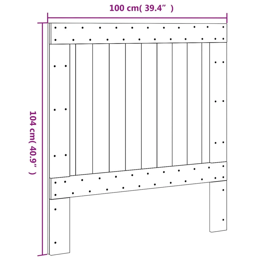 Tête de lit 100x104 cm bois massif de pin - 7