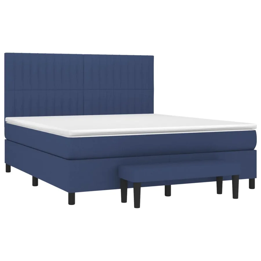 Sommier à lattes de lit avec matelas Bleu 180x200 cm Tissu - 3