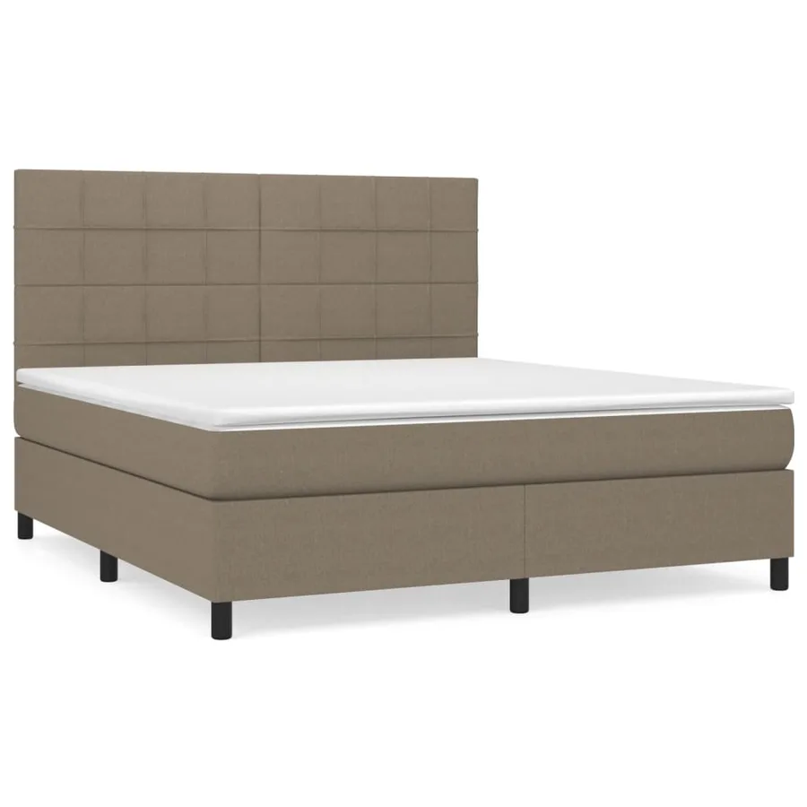Sommier à lattes de lit avec matelas Taupe 180x200 cm Tissu - 2