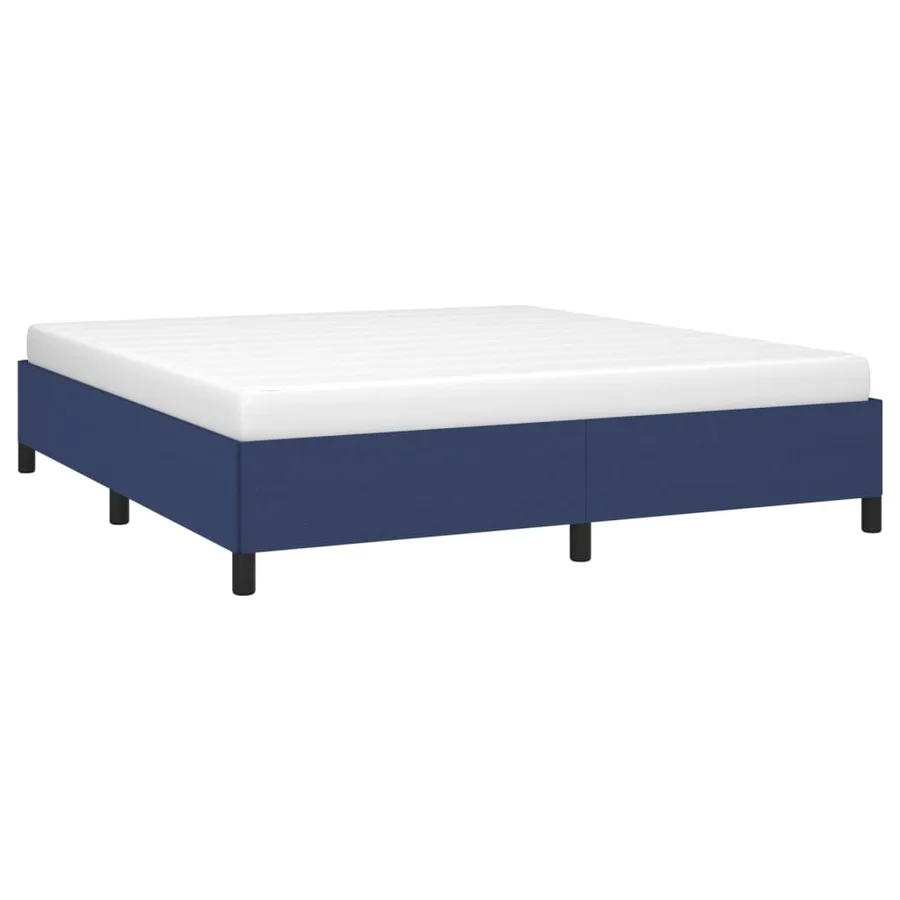 Cadre de lit sans matelas bleu 180x200 cm tissu - 3