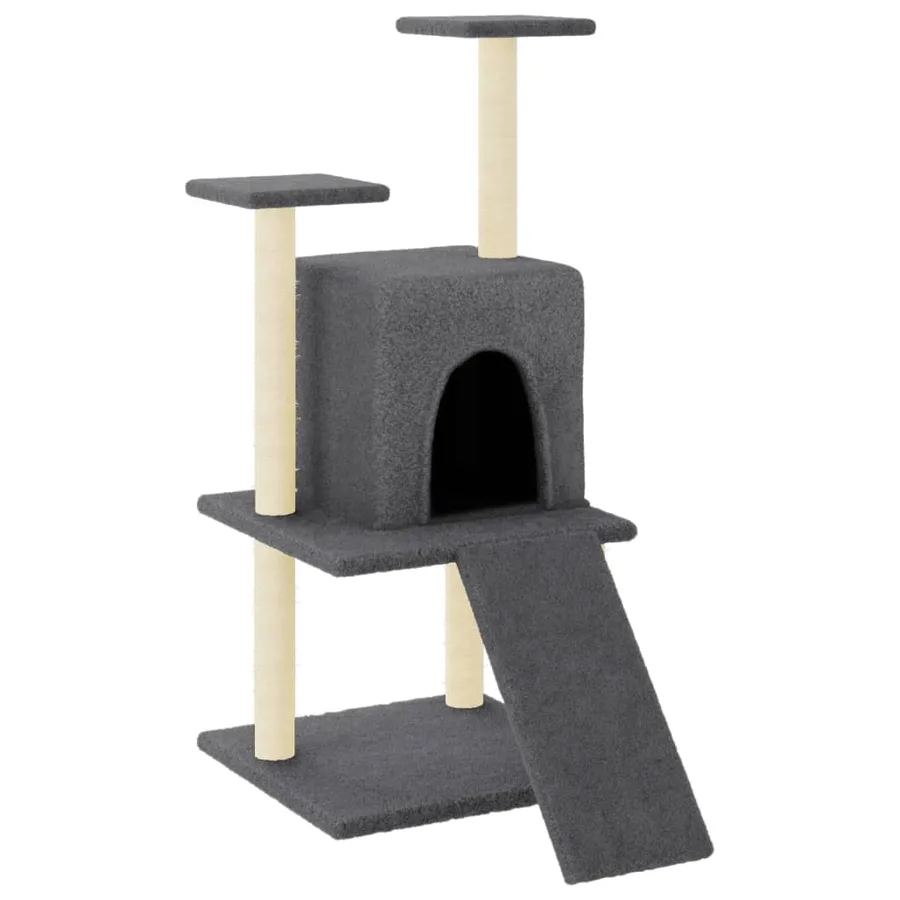Arbre à chat avec griffoirs en sisal gris foncé 110 cm - 2