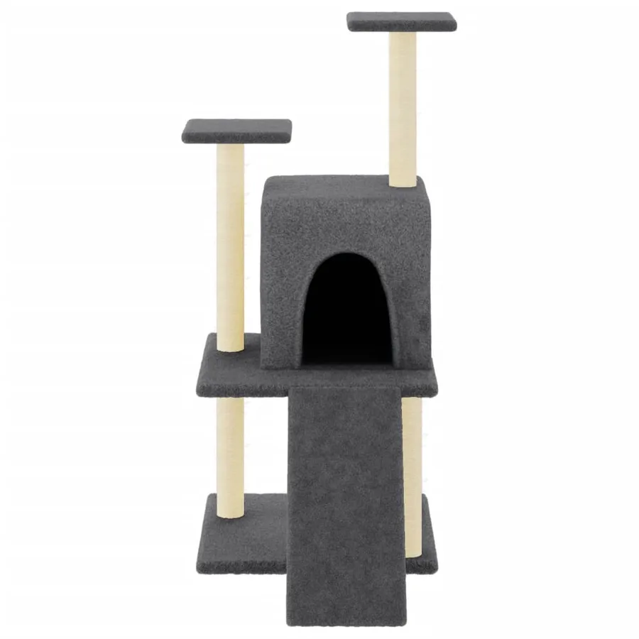 Arbre à chat avec griffoirs en sisal gris foncé 110 cm - 3