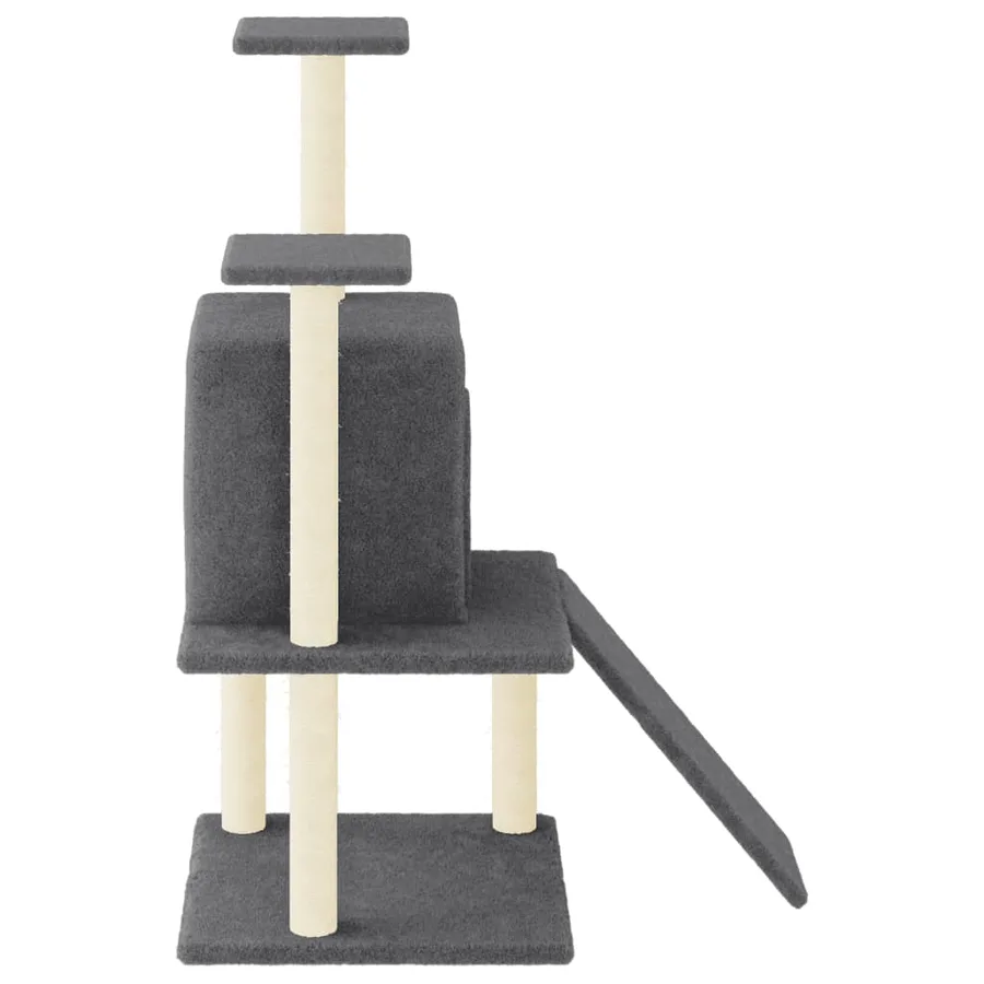 Arbre à chat avec griffoirs en sisal gris foncé 110 cm - 4