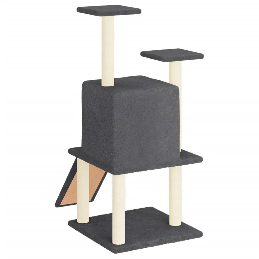 Arbre à chat avec griffoirs en sisal gris foncé 110 cm - 5