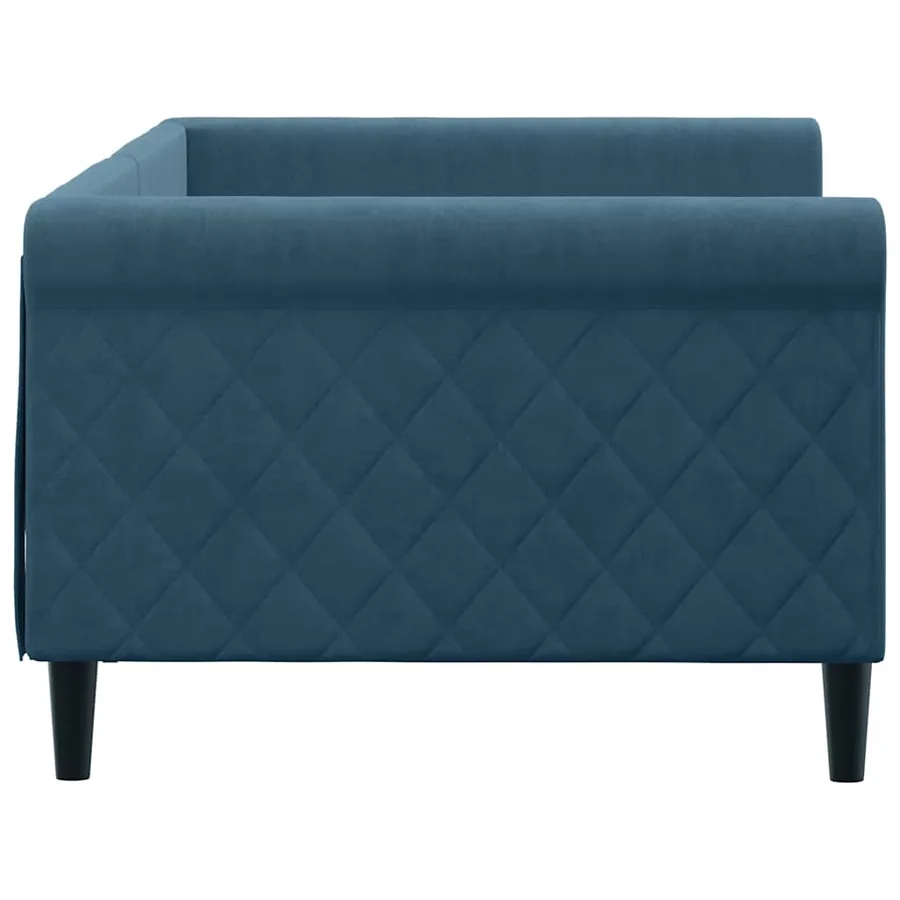 Lit de repos sans matelas bleu 90x200 cm velours - 4