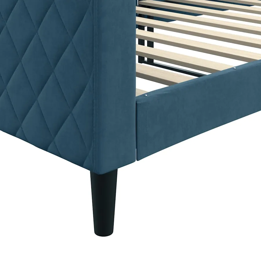 Lit de repos sans matelas bleu 90x200 cm velours - 6