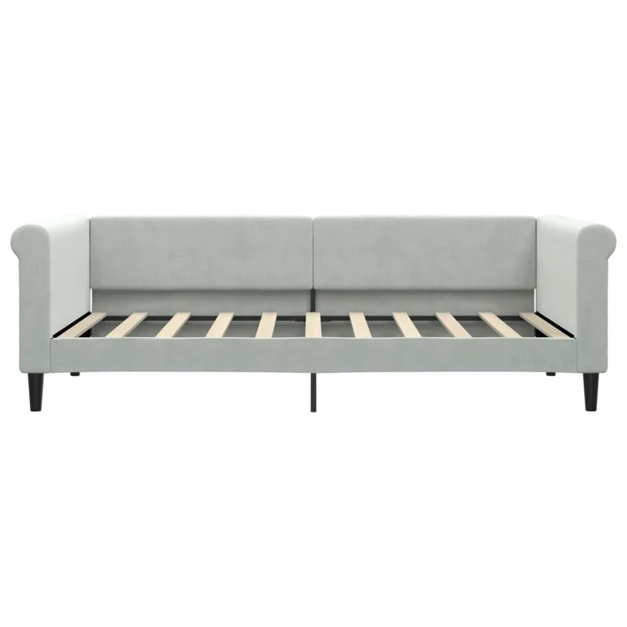 Lit de repos sans matelas gris clair 90x190 cm velours - 3