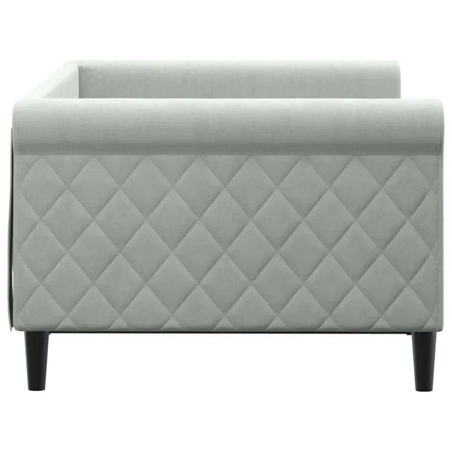 Lit de repos sans matelas gris clair 90x190 cm velours - 4