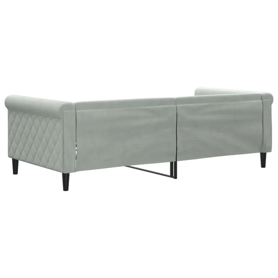 Lit de repos sans matelas gris clair 90x190 cm velours - 5