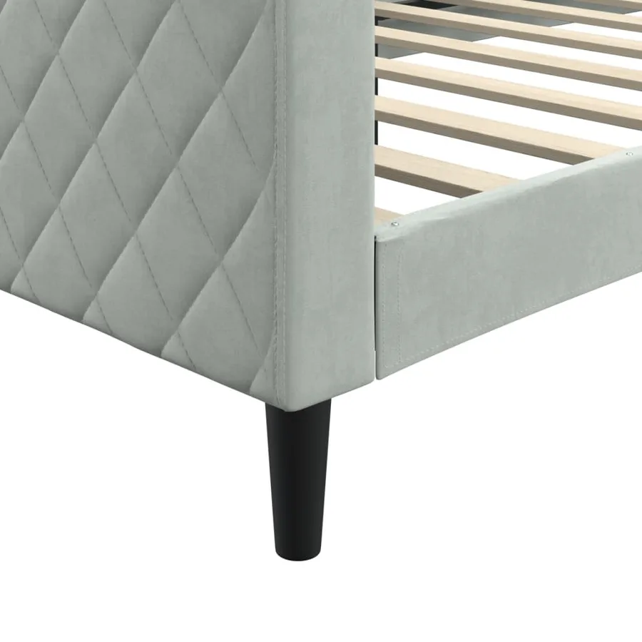 Lit de repos sans matelas gris clair 90x190 cm velours - 6