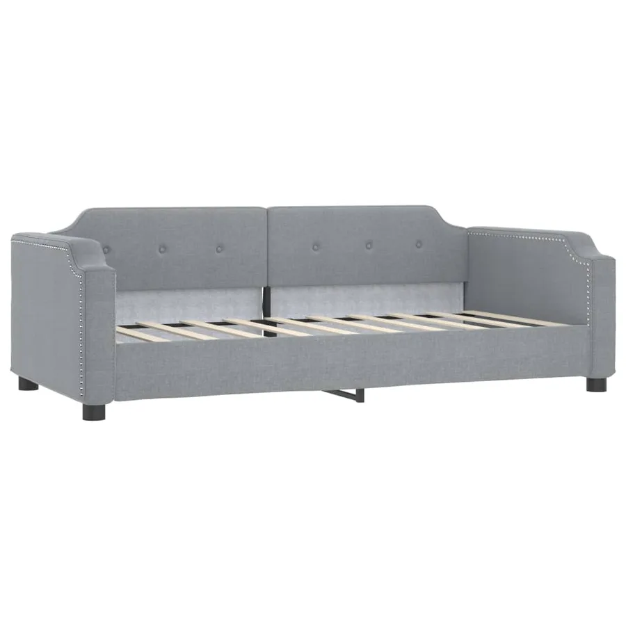 Lit de repos sans matelas gris clair 90x190 cm tissu - 2