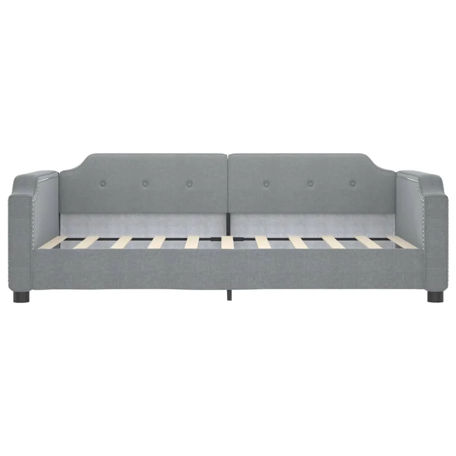 Lit de repos sans matelas gris clair 90x190 cm tissu - 3