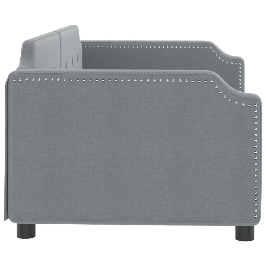 Lit de repos sans matelas gris clair 90x190 cm tissu - 4