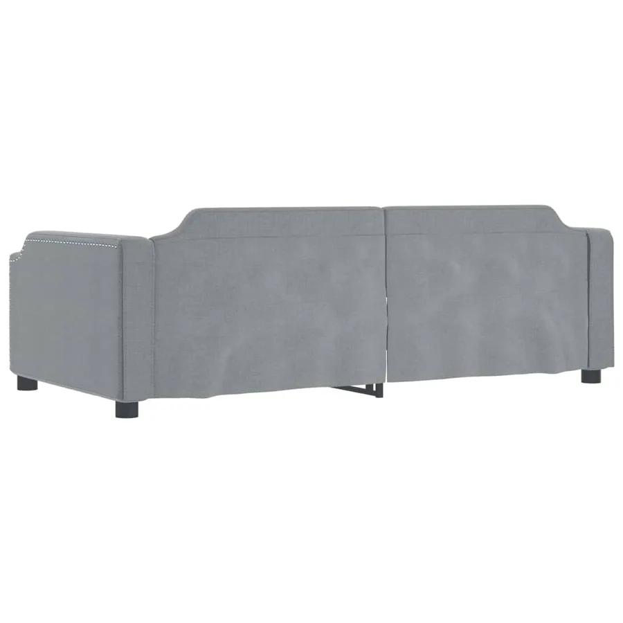 Lit de repos sans matelas gris clair 90x190 cm tissu - 5