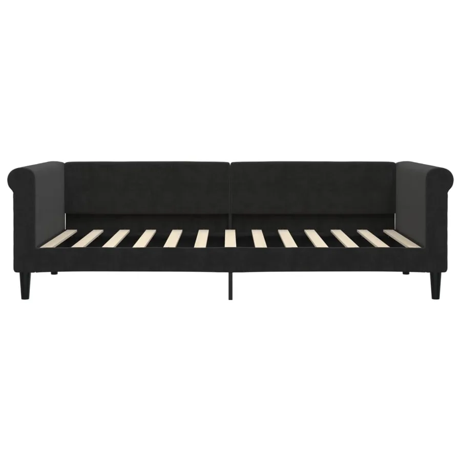 Lit de jour avec matelas noir 90x200 cm velours - 4