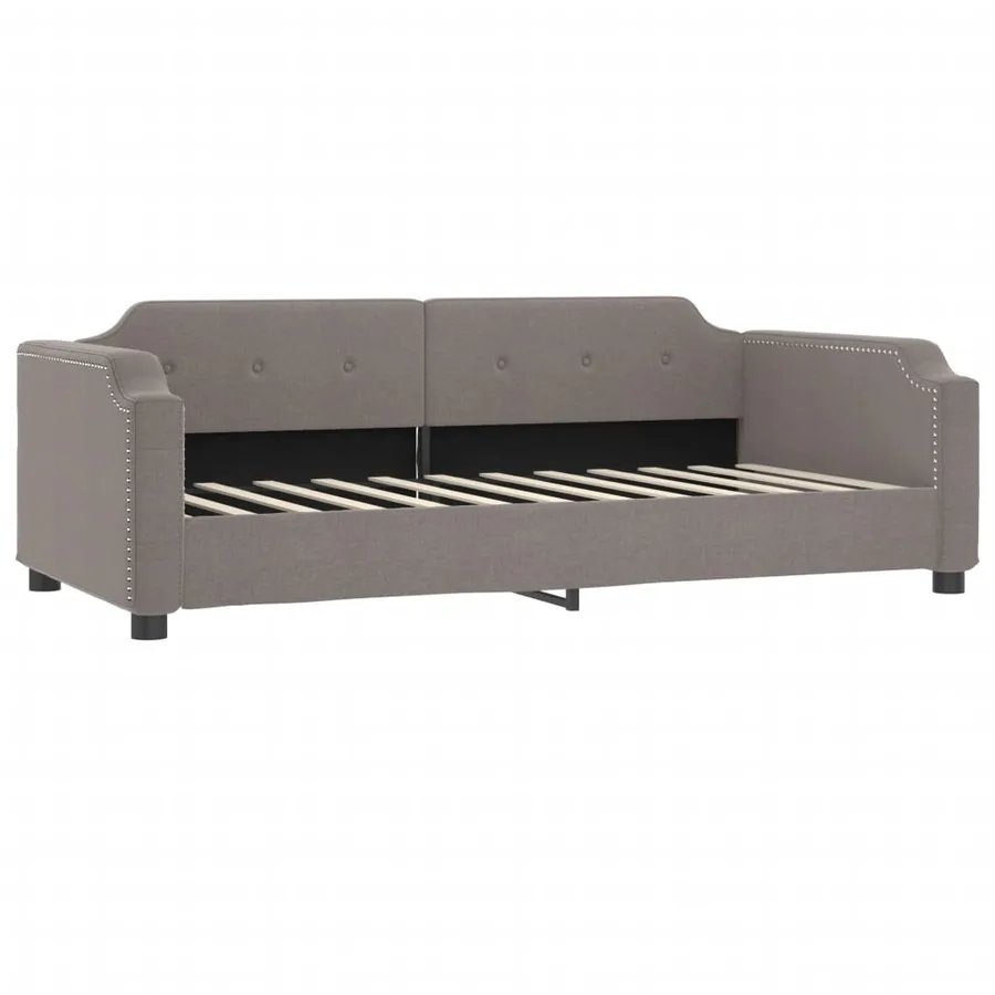 Lit de jour avec gigogne sans matelas taupe 90x200 cm - 5
