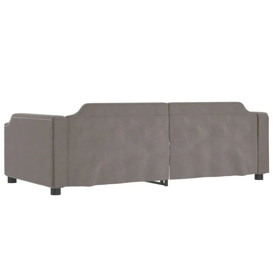 Lit de jour avec gigogne sans matelas taupe 90x200 cm - 7