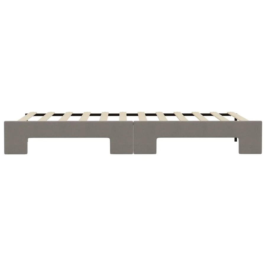 Lit de jour avec gigogne sans matelas taupe 90x200 cm - 9