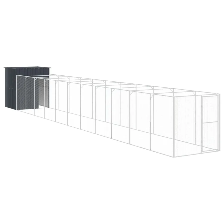 Niche pour chien avec cour anthracite 165x1271x181 cm - 2