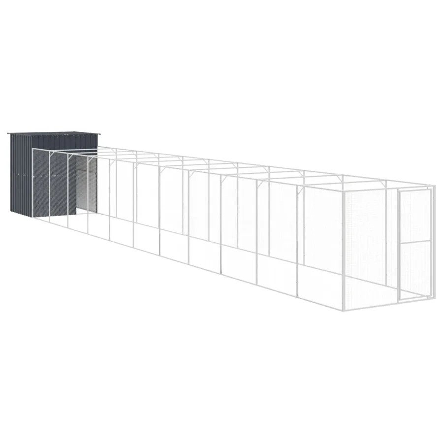 Niche pour chien avec cour anthracite 165x1271x181 cm - 5