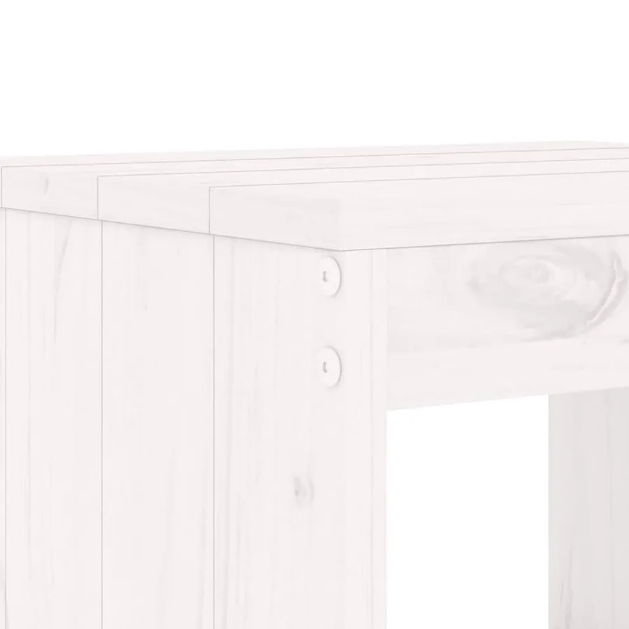 Ensemble à manger de jardin 13 pcs blanc bois de pin massif - 5
