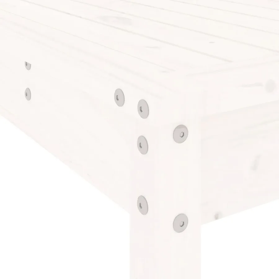 Ensemble à manger de jardin 13 pcs blanc bois de pin massif - 7