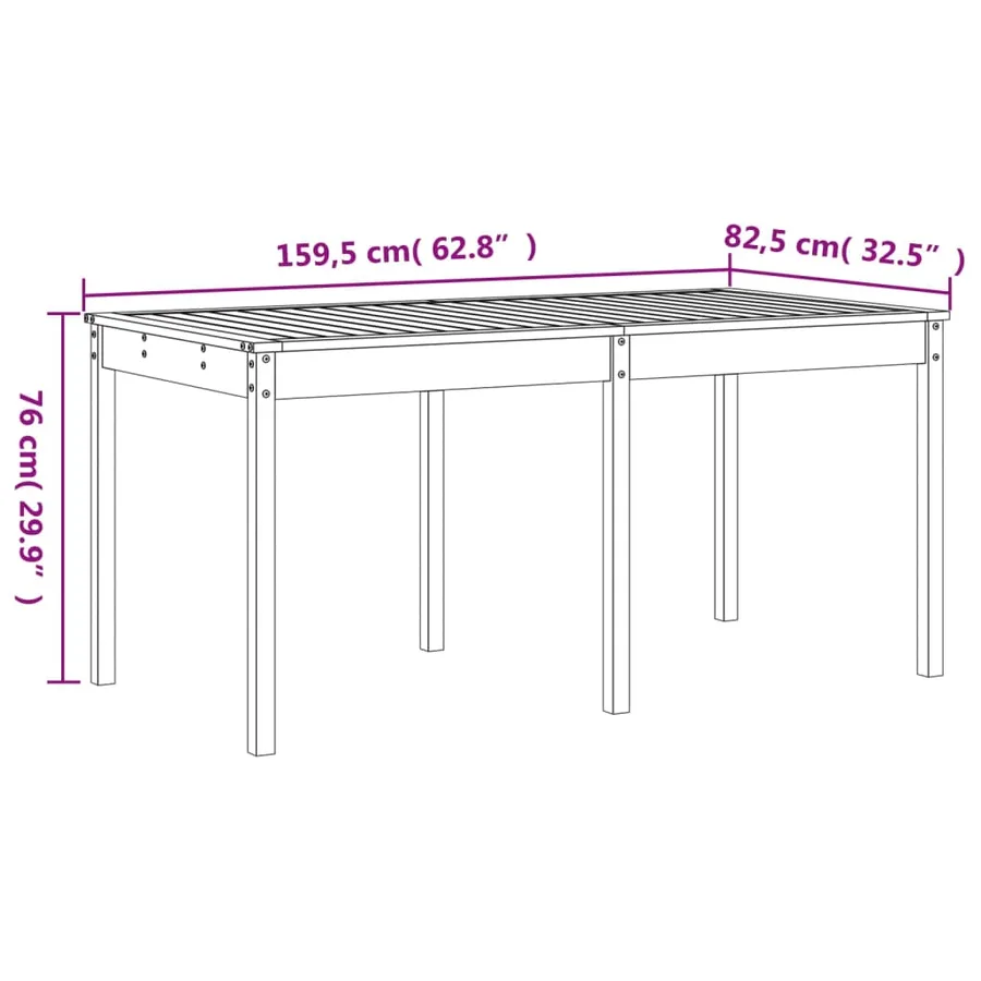 Ensemble à manger de jardin 13 pcs blanc bois de pin massif - 9