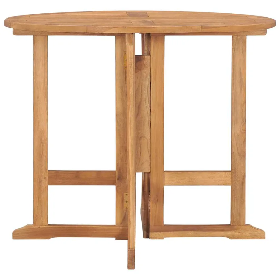 Table à dîner pliable de jardin Ø90x75 cm Bois de teck solide - 2