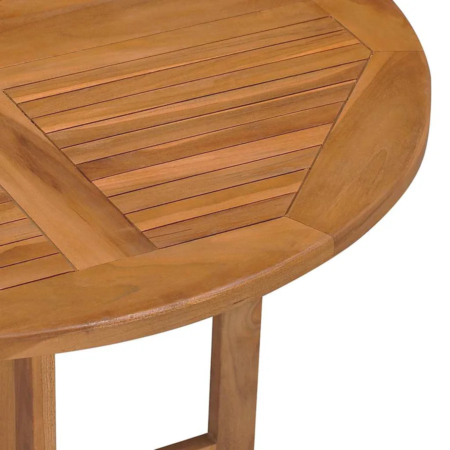 Table à dîner pliable de jardin Ø90x75 cm Bois de teck solide - 6