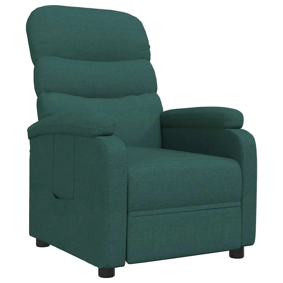Fauteuil inclinable Vert foncé Tissu - 2
