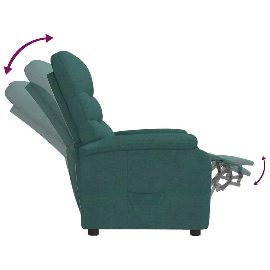Fauteuil inclinable Vert foncé Tissu - 6