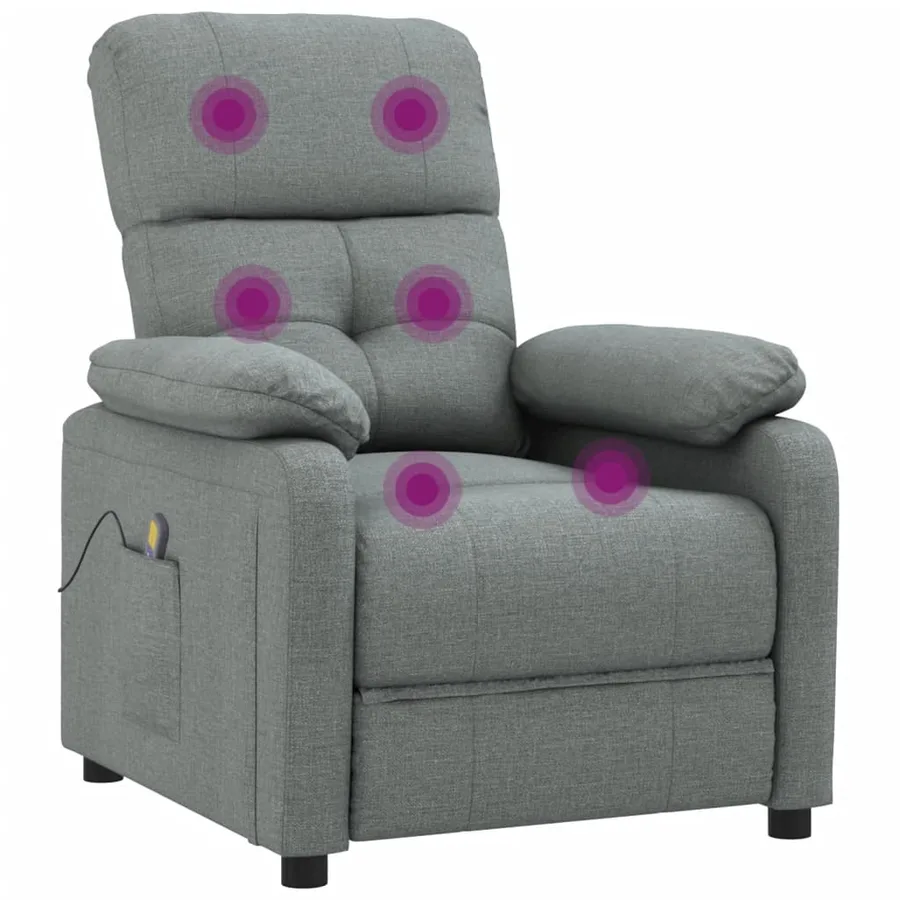 Fauteuil de massage Gris foncé Tissu - 6