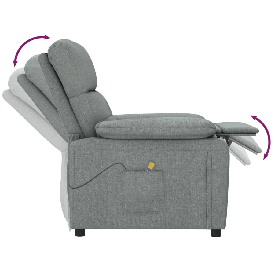 Fauteuil de massage Gris foncé Tissu - 7