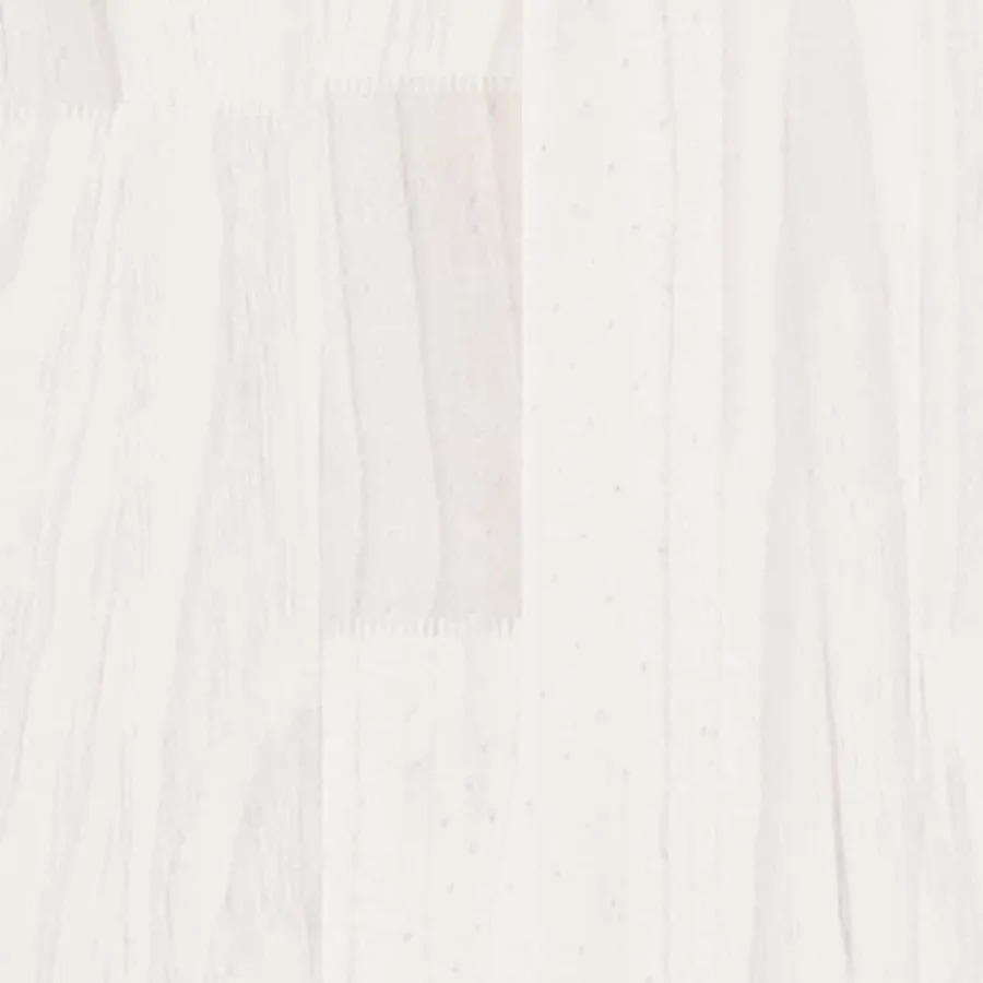 Cadre de lit sans matelas blanc bois massif - 7