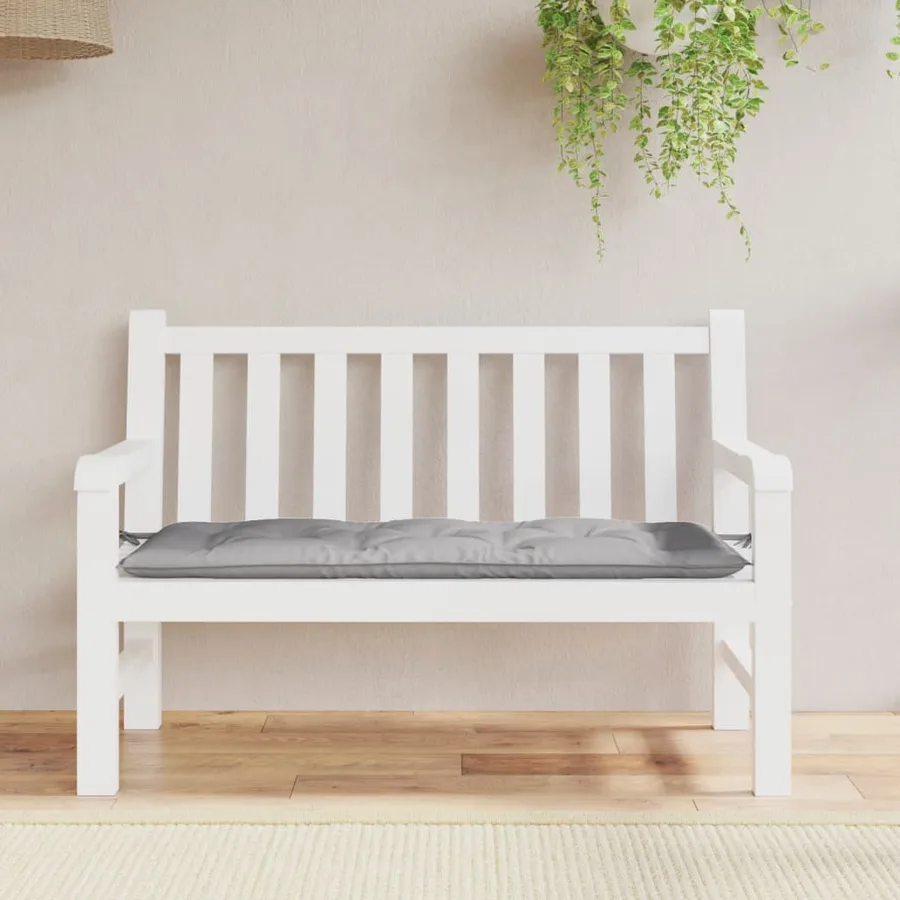 Coussin de banc de jardin gris 120x50x7 cm tissu oxford - 3