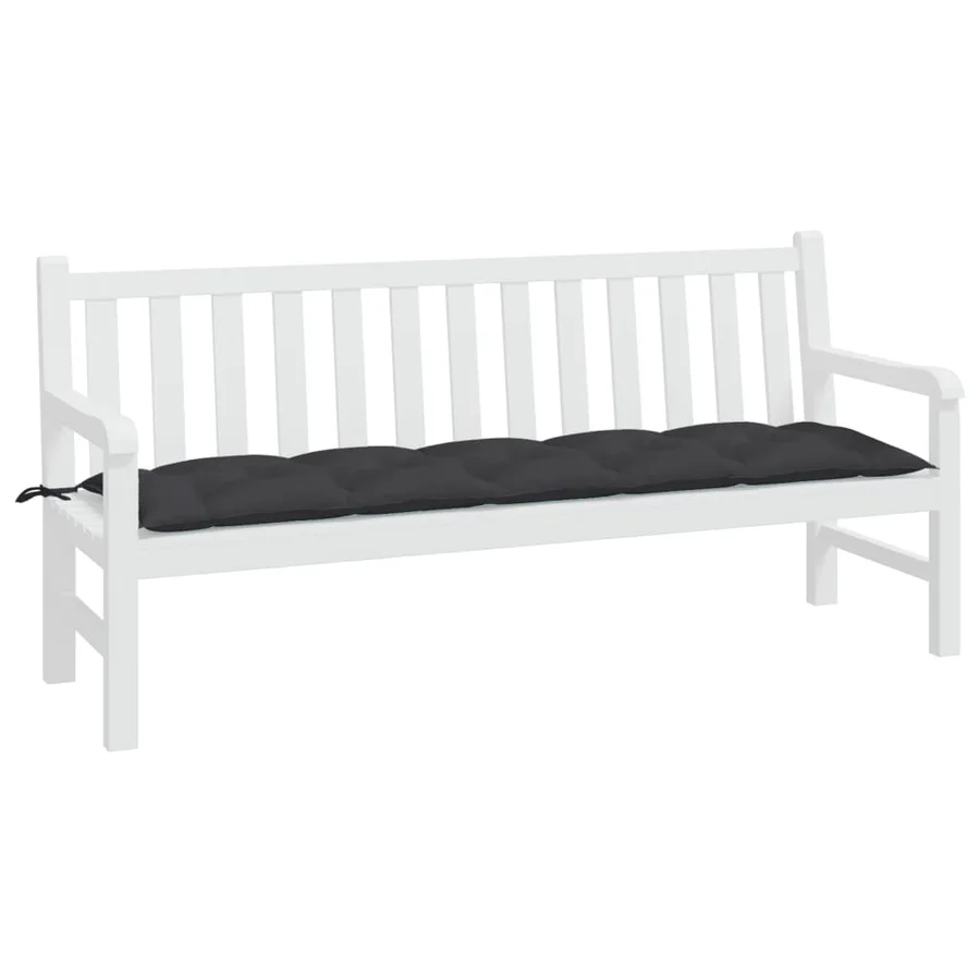 Coussin de banc de jardin noir 180x50x7 cm tissu oxford - 3